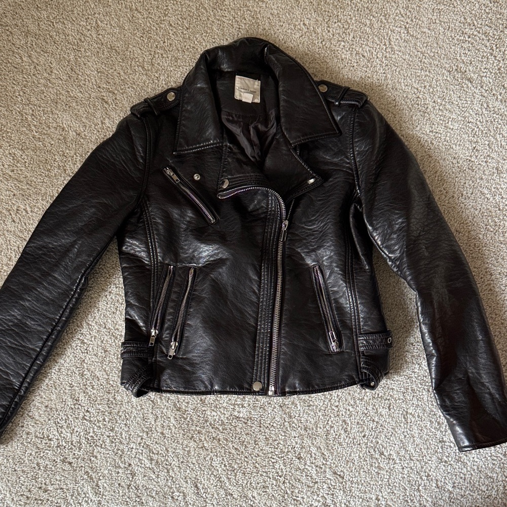 Silence + Noise Black Leather Jacket